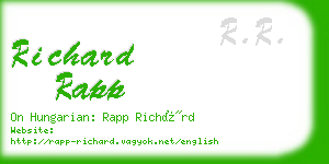 richard rapp business card